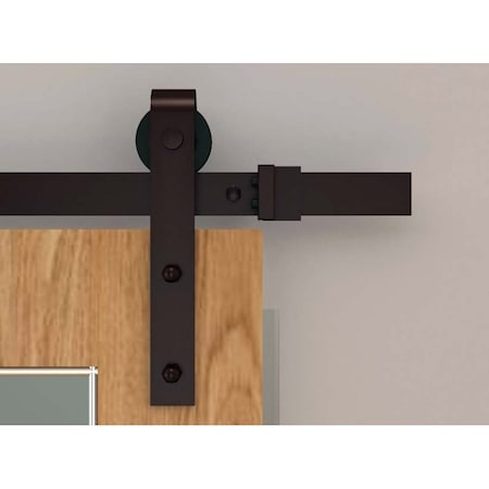 Orca Hardware 8' Flat Track Kit, Two 4' Tracks w/Connector Plate, Standard Drop Hangers, Oil-Rubbed Bronze Fini FTST-OB-8C